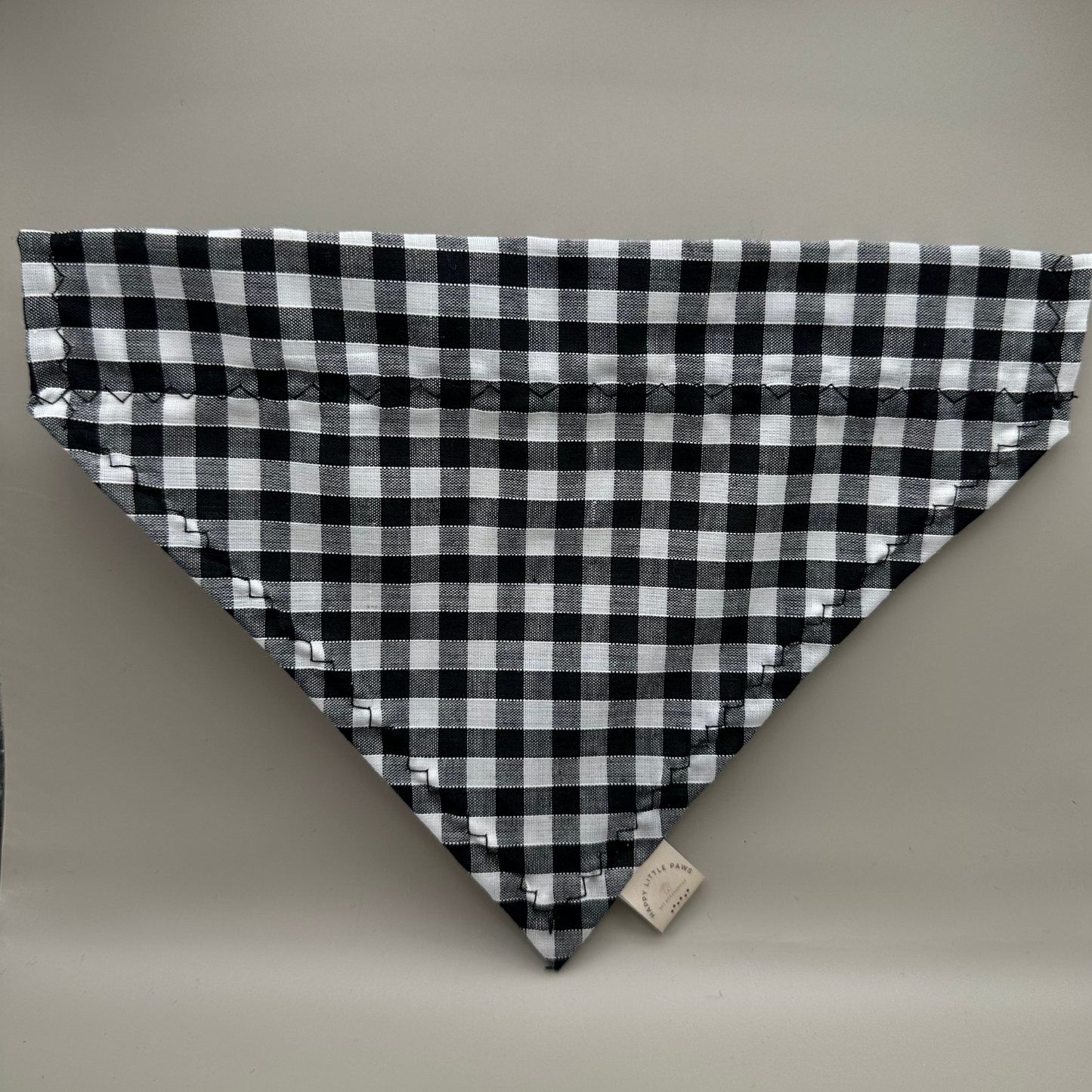 Black Gingham Dog Collar Bandana image 2