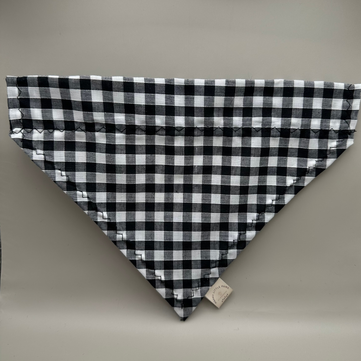 Black Gingham Dog Collar Bandana image 2