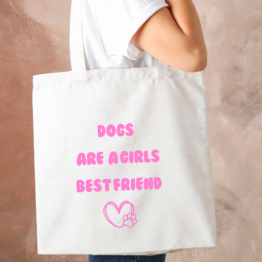 Dogs Are A Girls Best Friend Tote Bag image 0