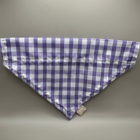 Purple Gingham Cat Bandana image 0